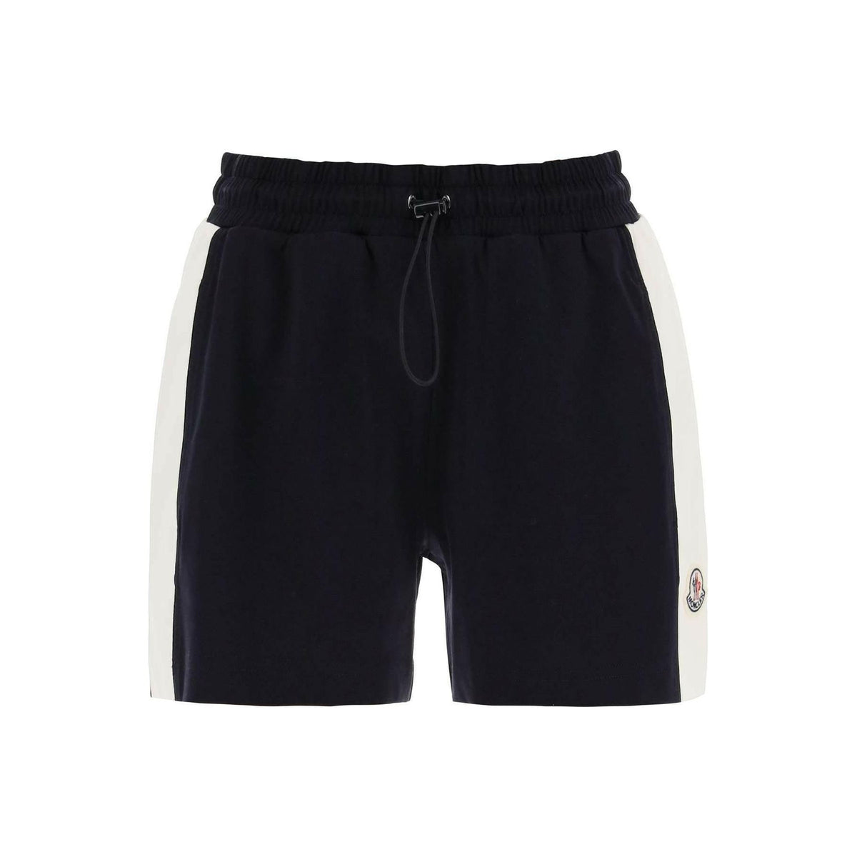 Night Blue Relaxed Fit Jersey Shorts with Poplin Inserts MONCLER JOHN JULIA.