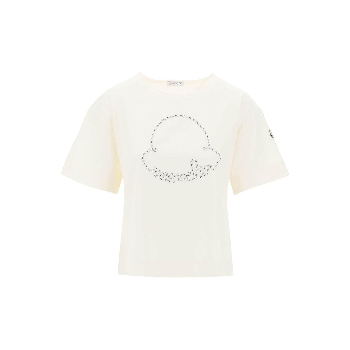 MONCLER - White Embroidered Cotton Shirt - JOHN JULIA