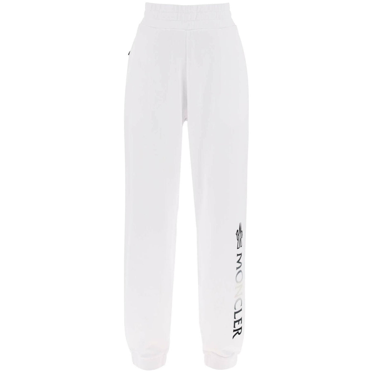 MONCLER - White Logo Cotton French Terry Drawstring Sweatpants - JOHN JULIA