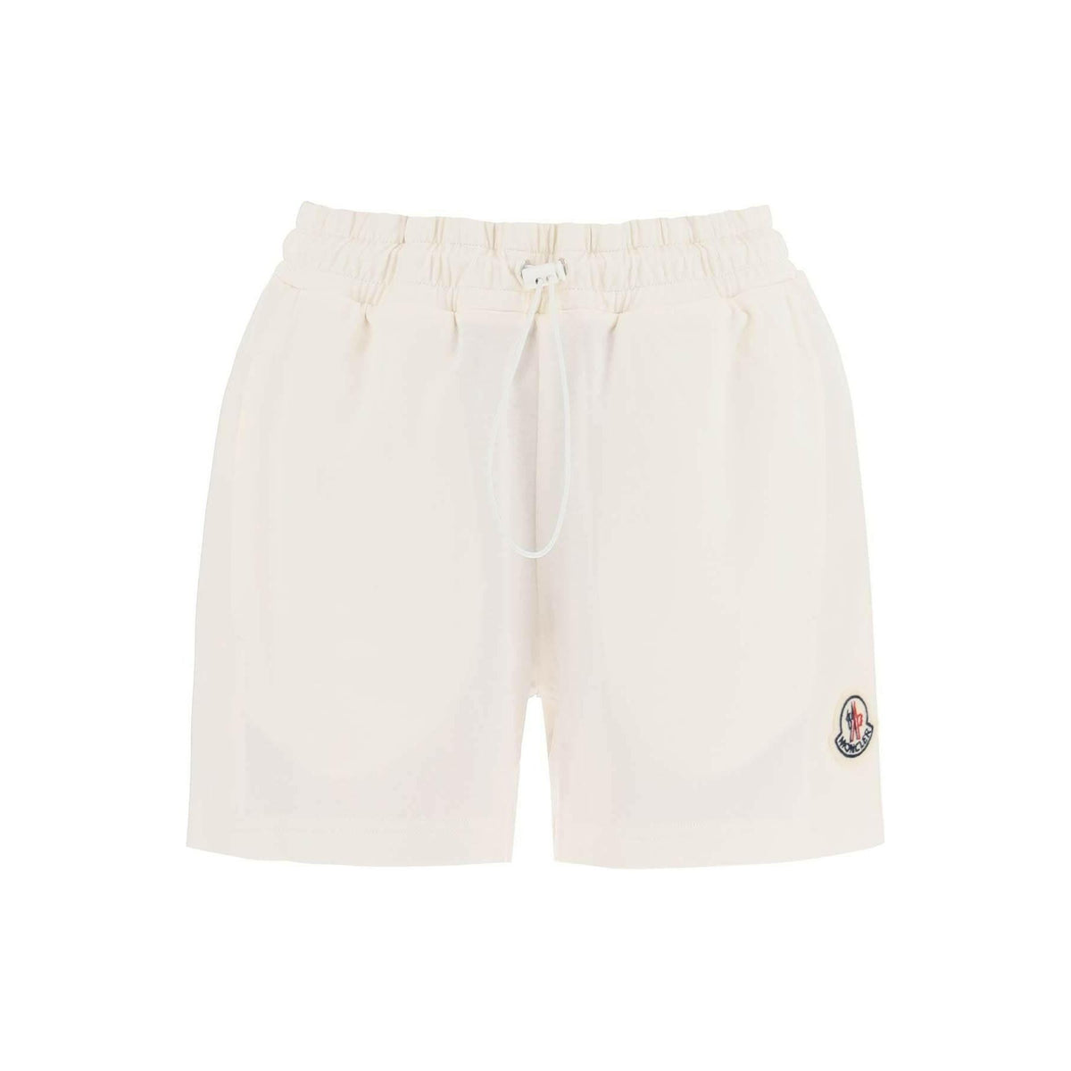 MONCLER - White Relaxed Fit Jersey Shorts with Poplin Inserts - JOHN JULIA