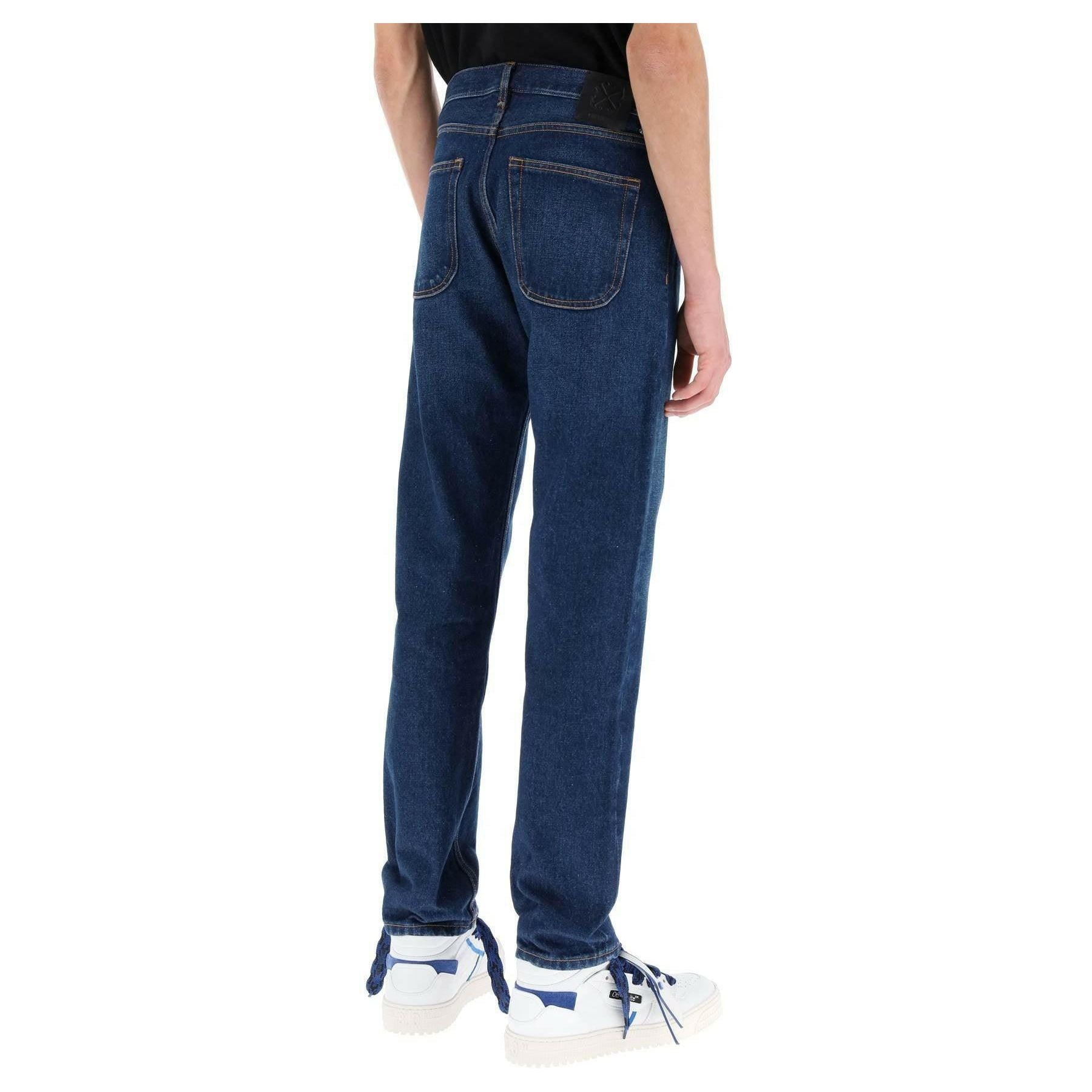 Medium Blue Regular-Fit Cotton Jeans OFF-WHITE JOHN JULIA.