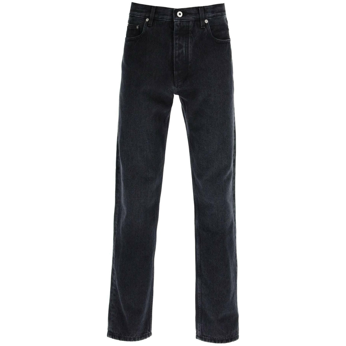 OFF-WHITE - Washed Black Regular-Fit Cotton Jeans - JOHN JULIA