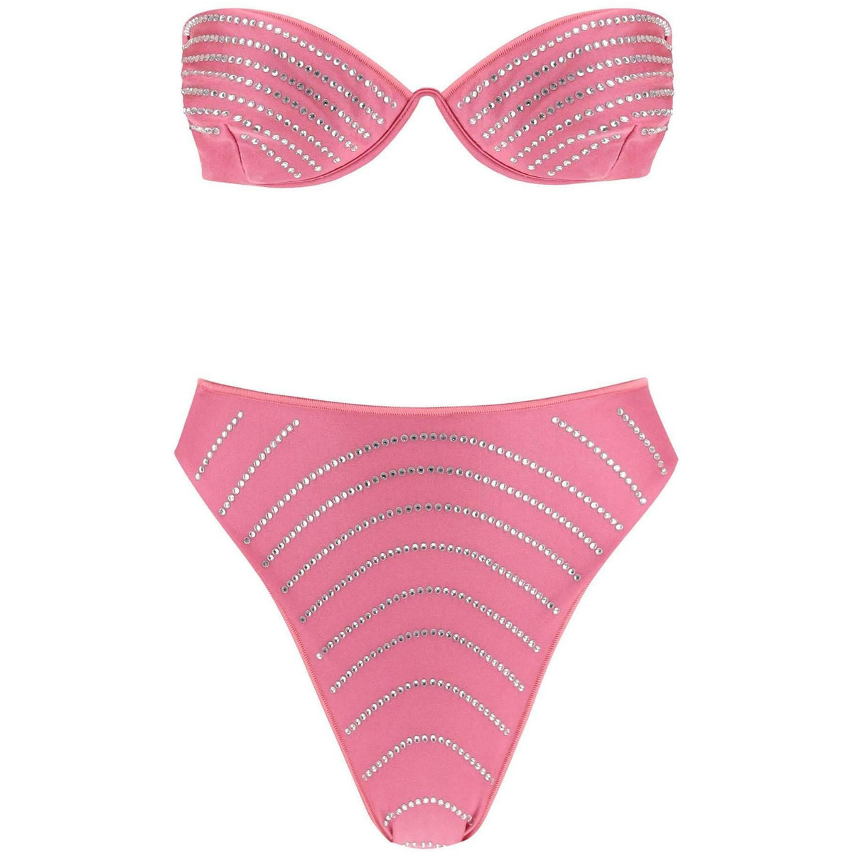 OSÉREE - Flamingo Rhinestone Balconette Bikini Set - JOHN JULIA