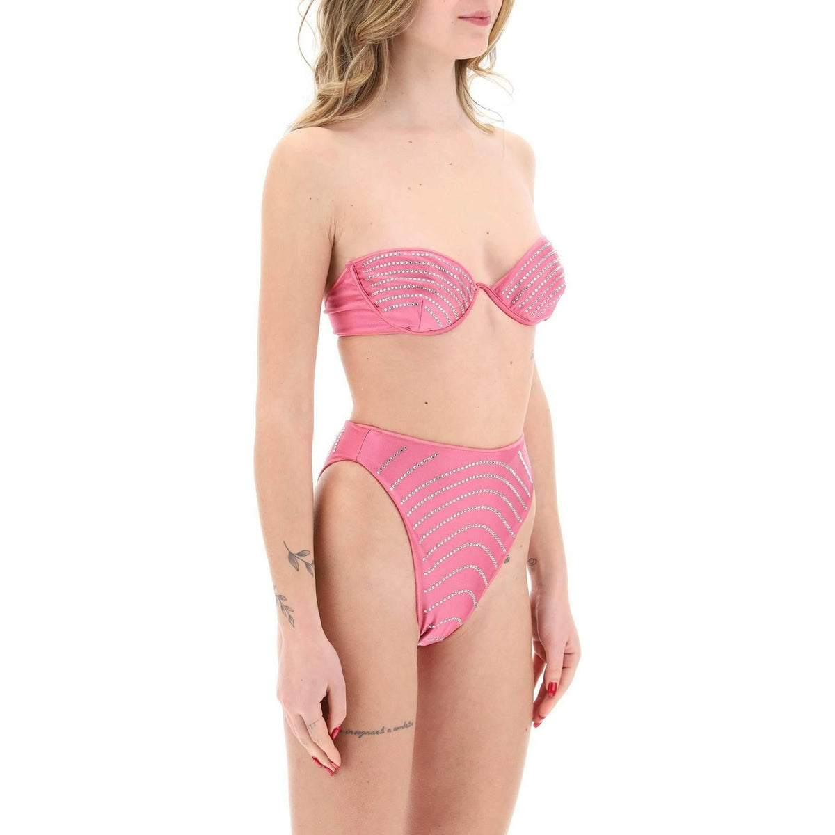 OSÉREE - Flamingo Rhinestone Balconette Bikini Set - JOHN JULIA