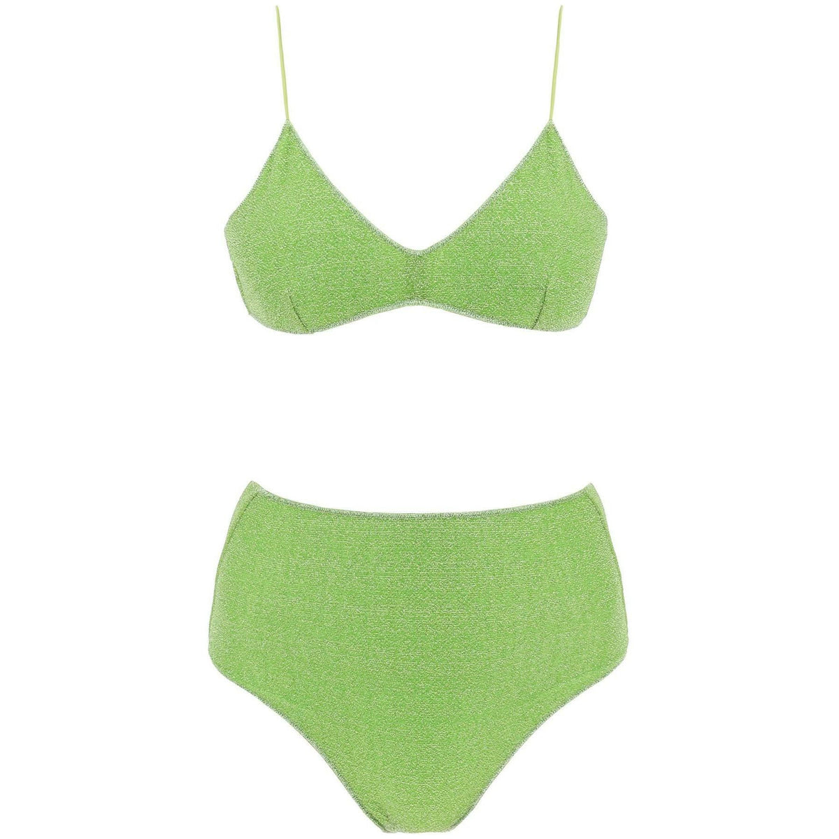 OSÉREE - Lumière Metlallic Lime Green Bikini Set - JOHN JULIA