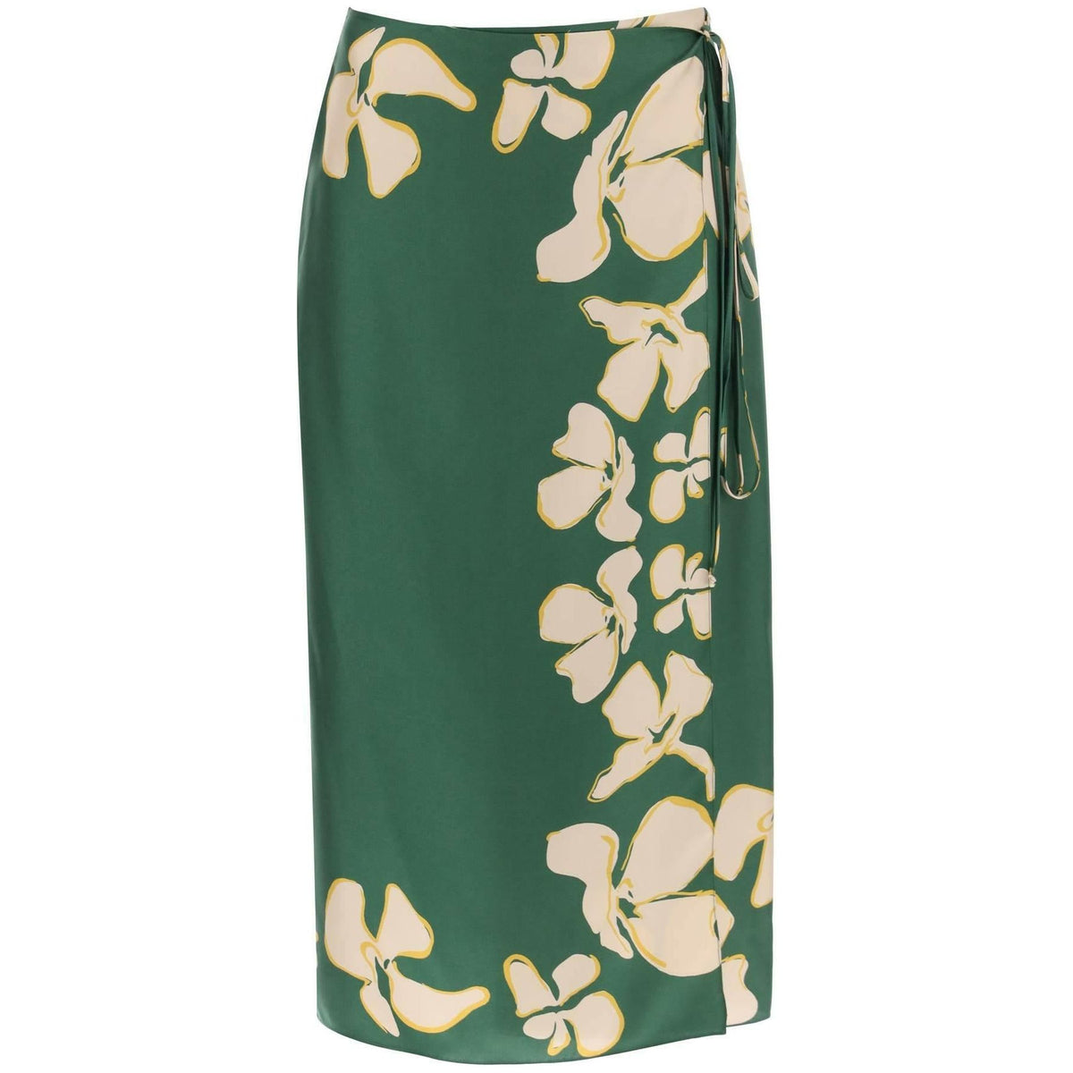 Green Floral Silk Wrap Skirt RAQUEL DINIZ JOHN JULIA.