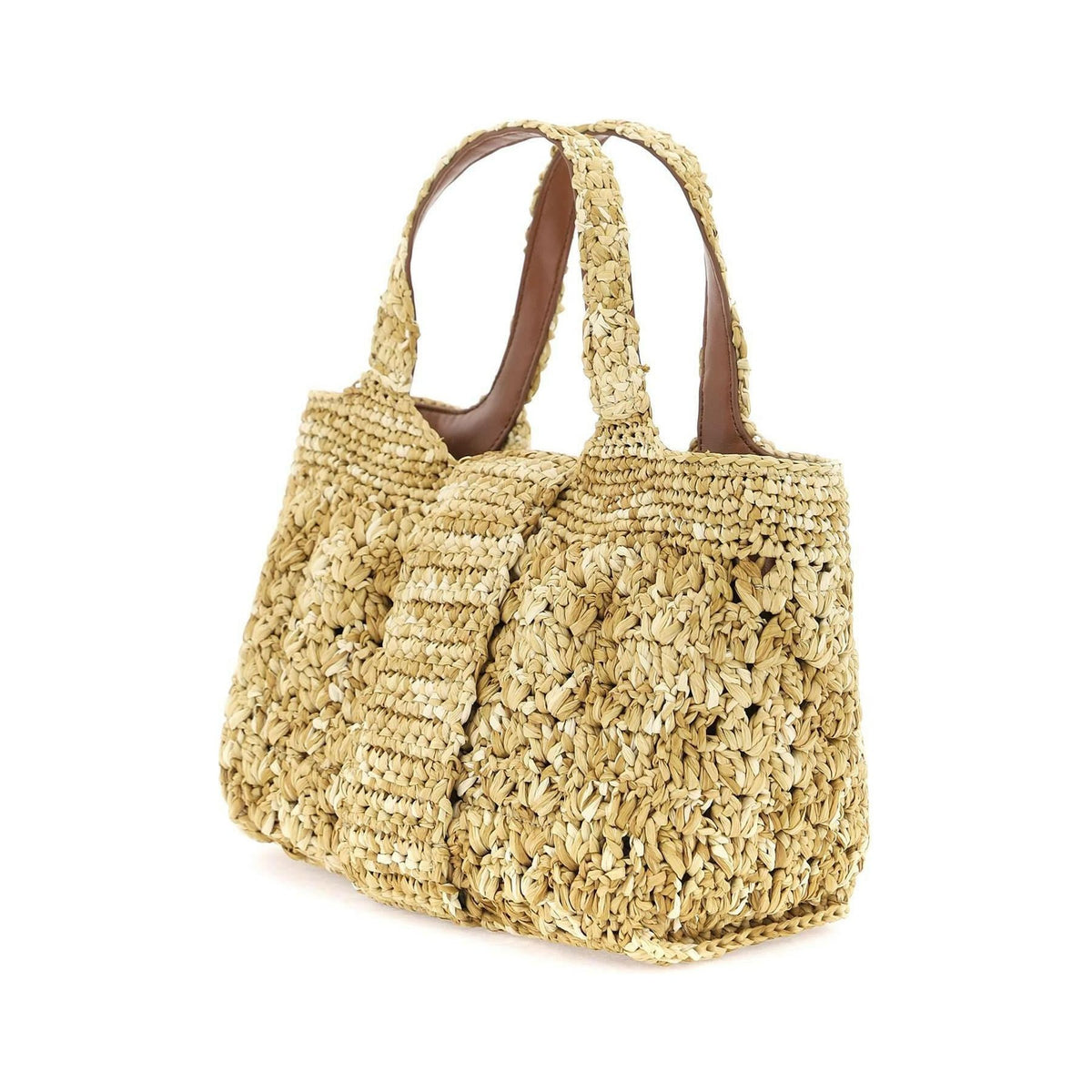 ROGER VIVIER - Viv' Choc Crochet Raffia Shopping Bag with Leather Details - JOHN JULIA