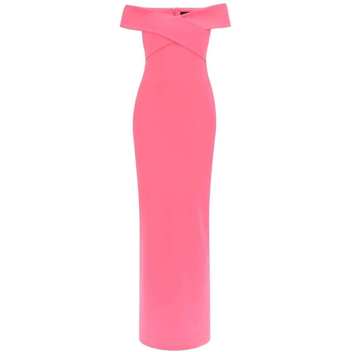 SOLACE LONDON - Ultra Pink Ines Off-The-Shoulder Maxi Dress - JOHN JULIA