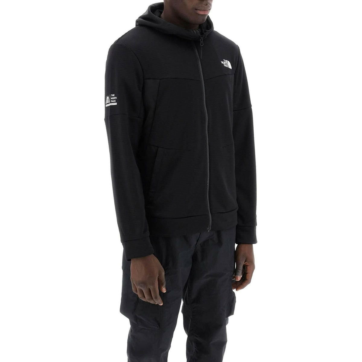 THE NORTH FACE - The North Face Black Logo Embroidered Zip-Up Hoodie - JOHN JULIA