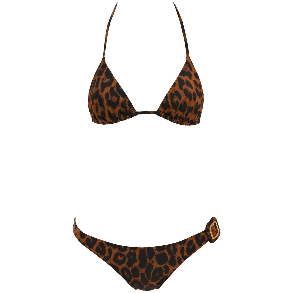 TOM FORD - Camel Leopard Print Lycra Triangle Bikini Set - JOHN JULIA
