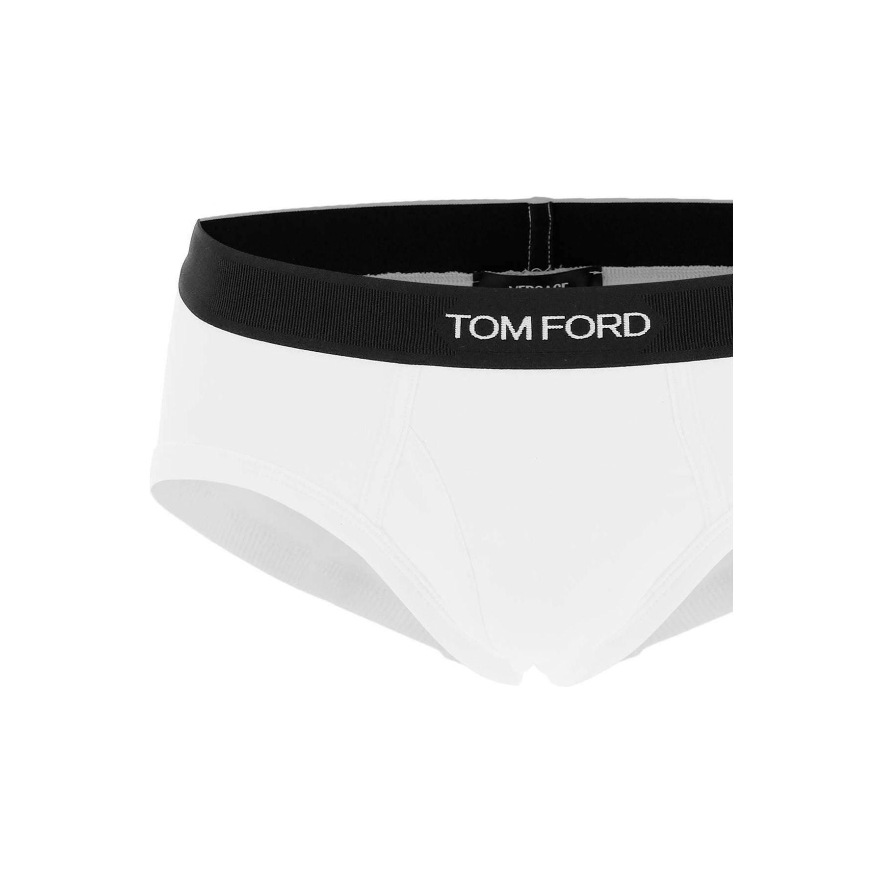 White Cotton Stretch Slip Underwear With Logo Band TOM FORD JOHN JULIA.