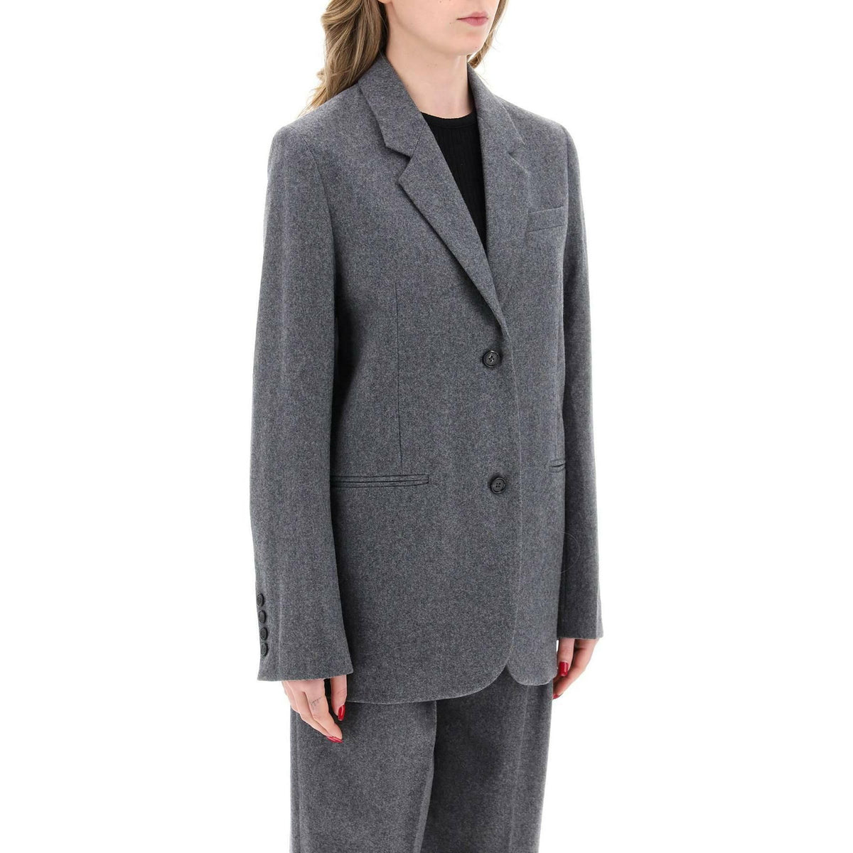 TOTEME - Grey Mélange Tailored Suit Jacket - JOHN JULIA