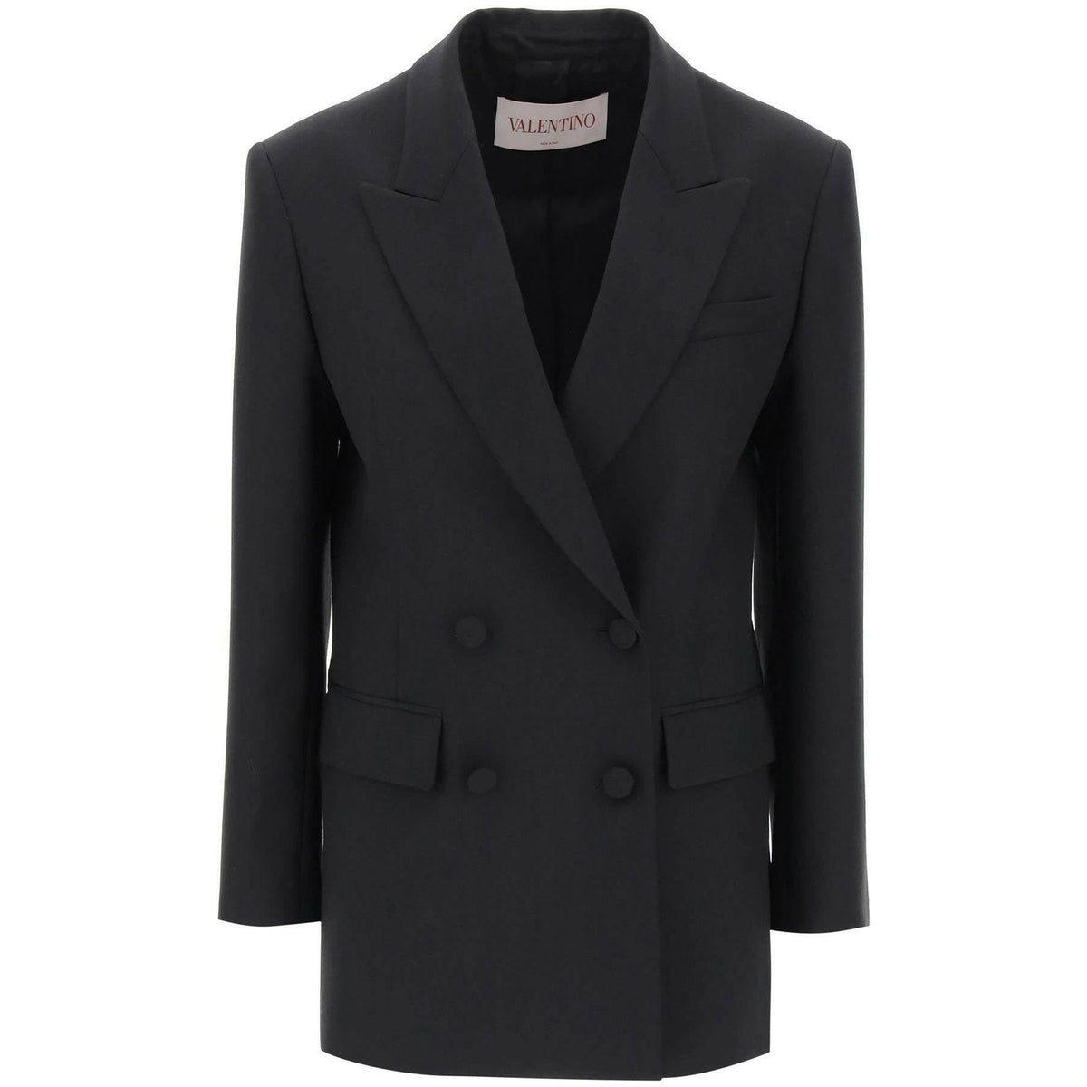 Black Tailored Double-Breasted Wool Jacket VALENTINO GARAVANI JOHN JULIA.