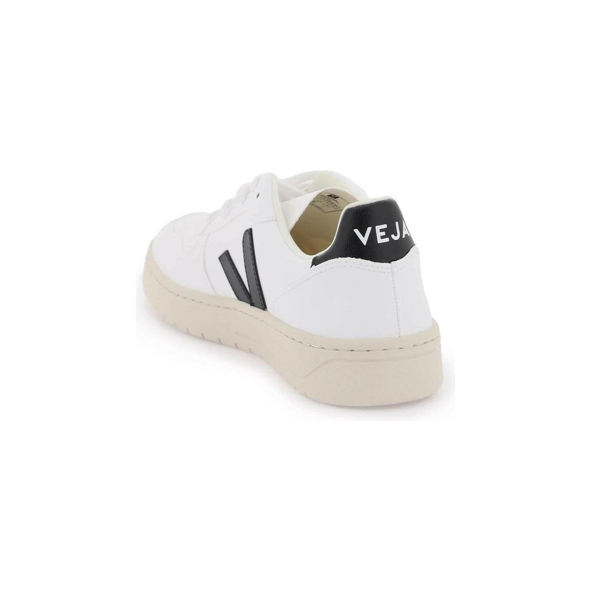 VEJA - White Black V-10 CWL Organic Cotton Coated Sneakers - JOHN JULIA