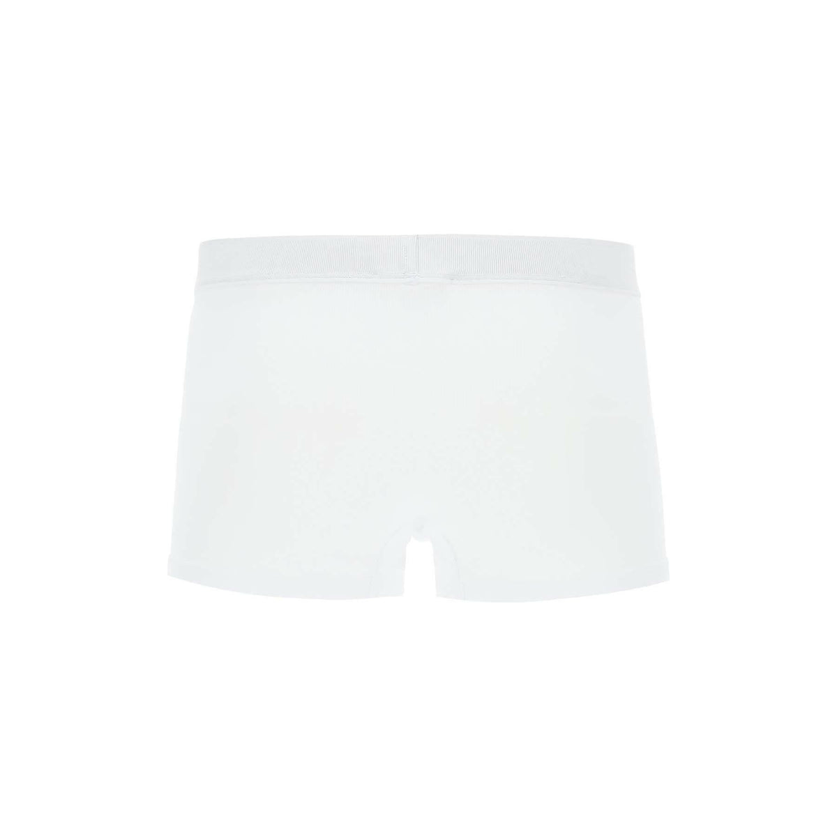 VERSACE - Optical White Cotton Stretch Intimate Boxer Shorts With Jacquard Logo - JOHN JULIA