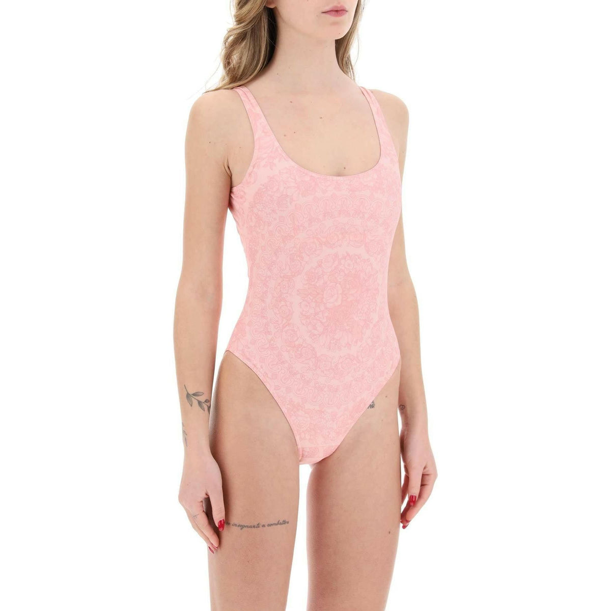 VERSACE - Pink Barocco One-Piece Swimsuit - JOHN JULIA