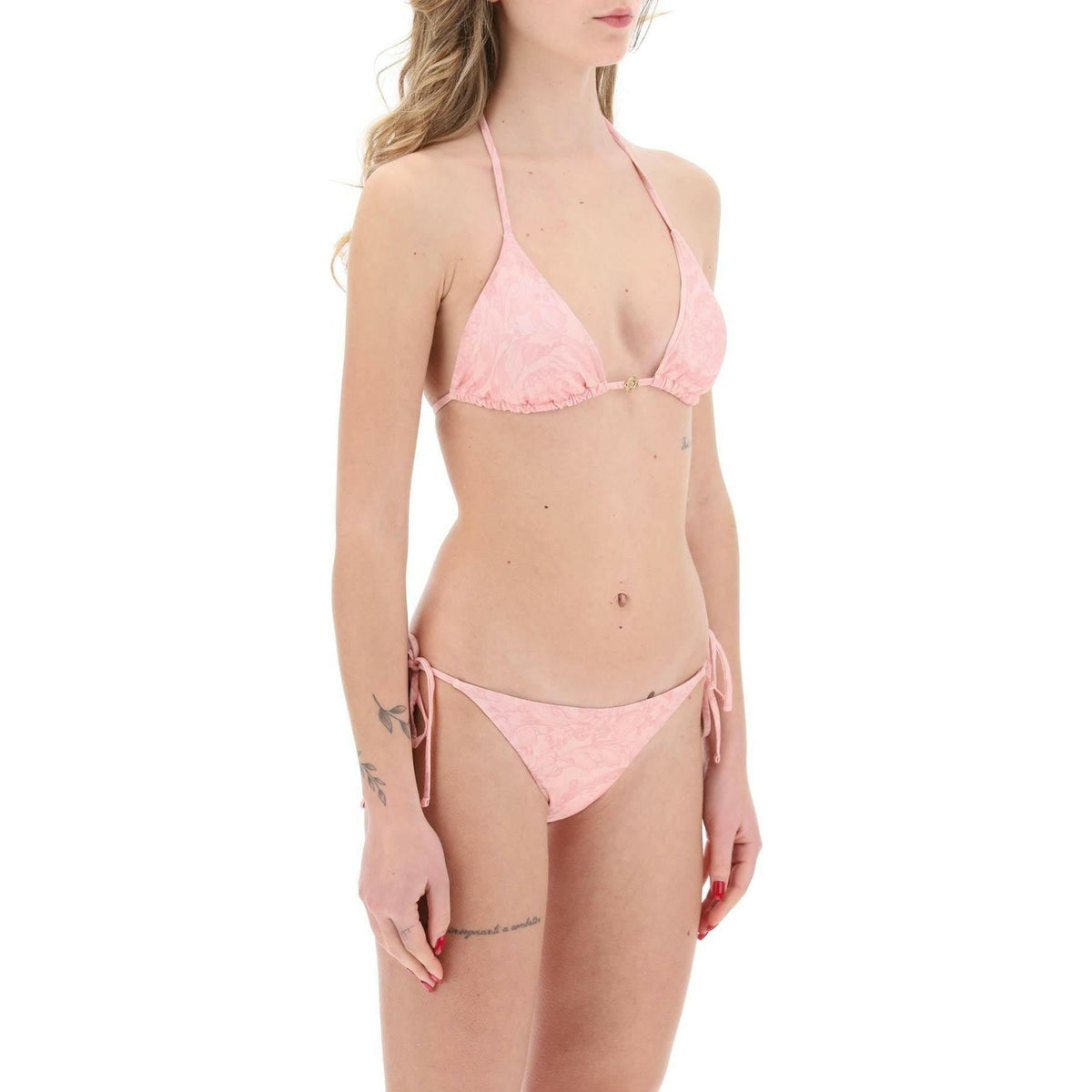 VERSACE - Pink Barocco Print Bikini Top - JOHN JULIA