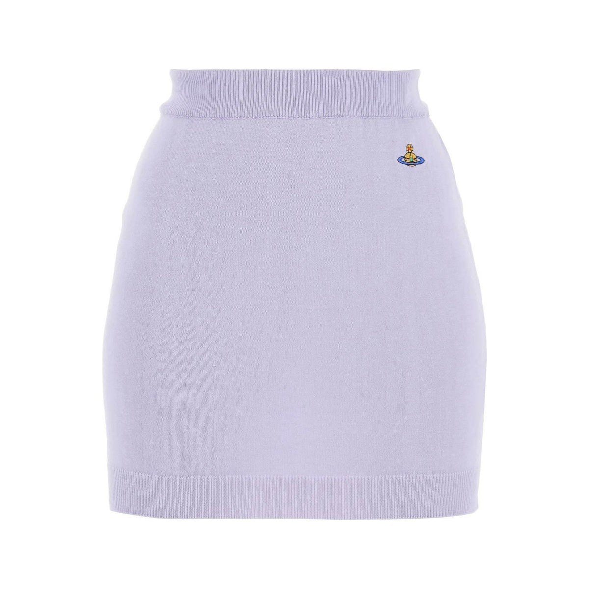 VIVIENNE WESTWOOD - Lavender Embroidered Orb Cotton Bea Mini Skirt - JOHN JULIA