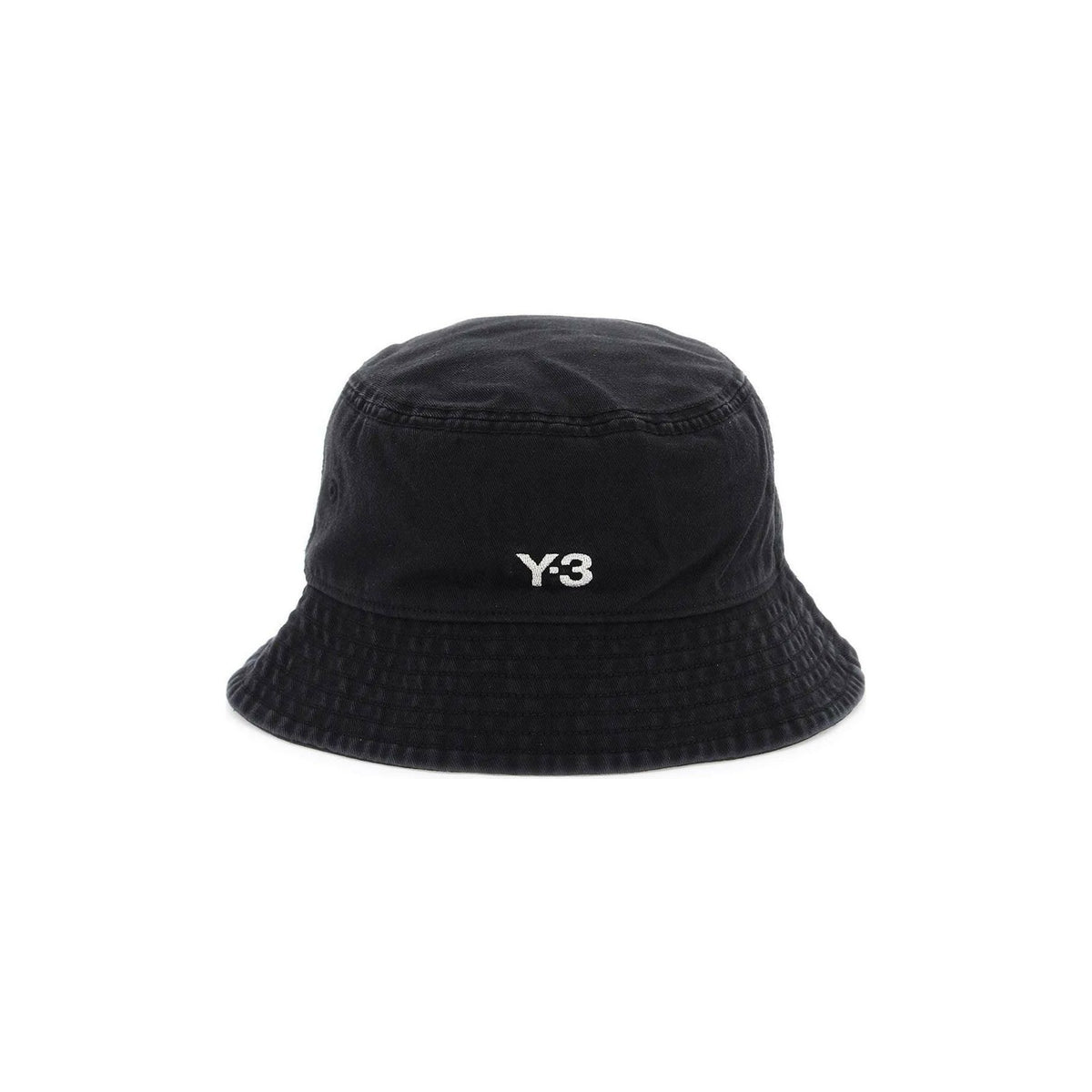Y-3 - Black Cotton Twill Embroidered Bucket Hat - JOHN JULIA
