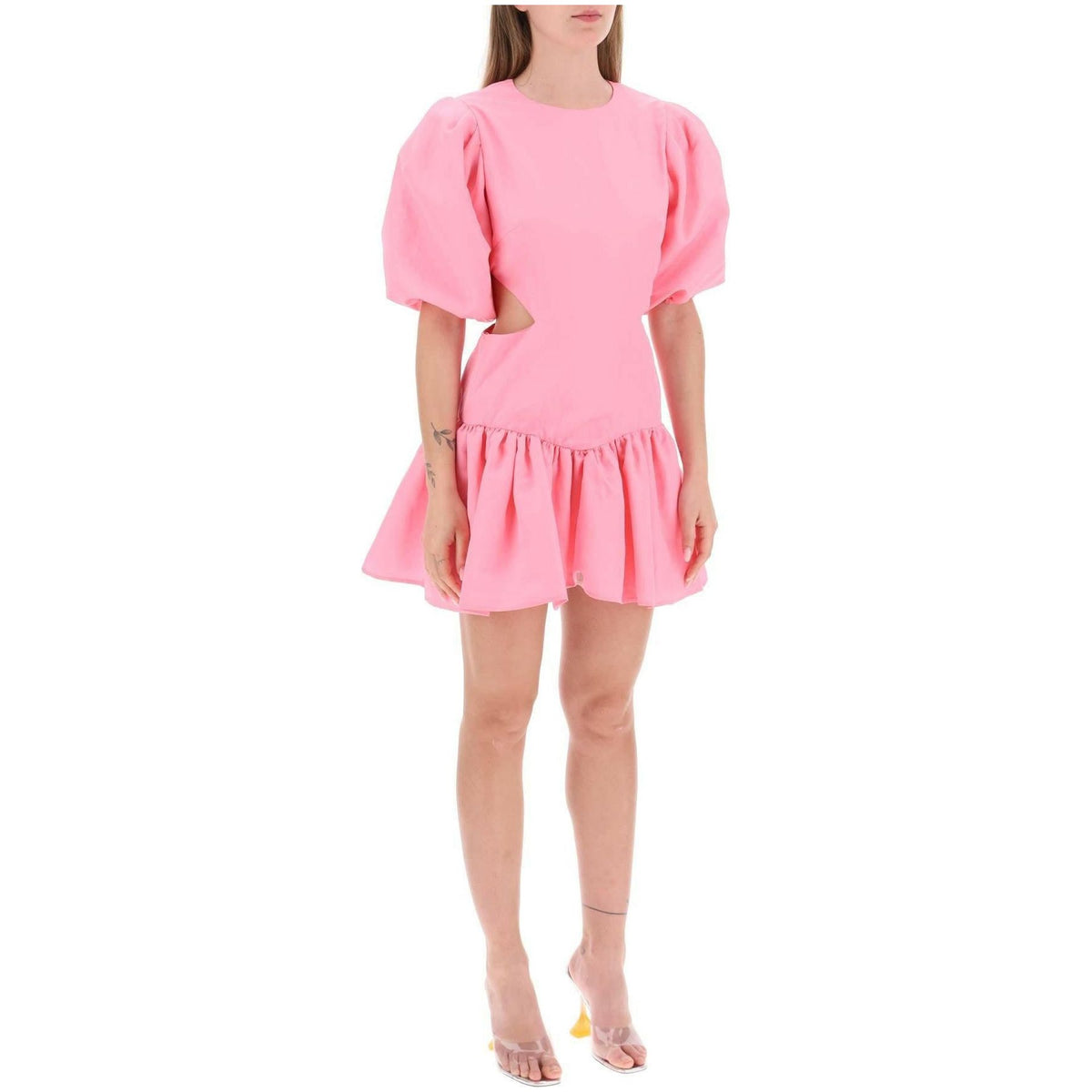 MSGM - Mini Dress With Balloon Sleeves And Cut Outs - JOHN JULIA