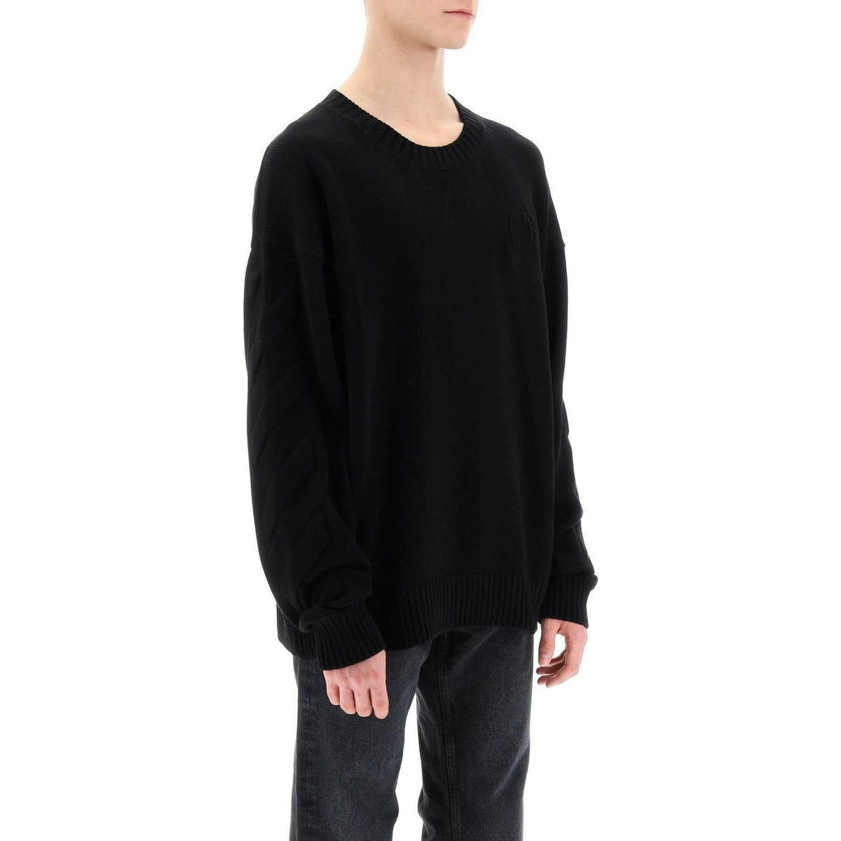OFF-WHITE - Sweater With Embossed Diagonal Motif - JOHN JULIA
