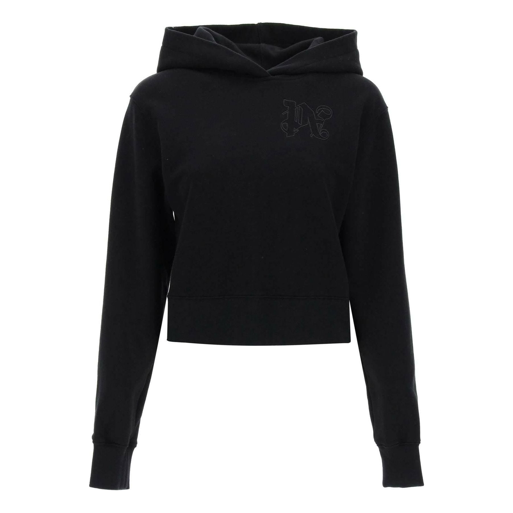 Cropped Hoodie With Monogram Embroidery PALM ANGELS JOHN JULIA.