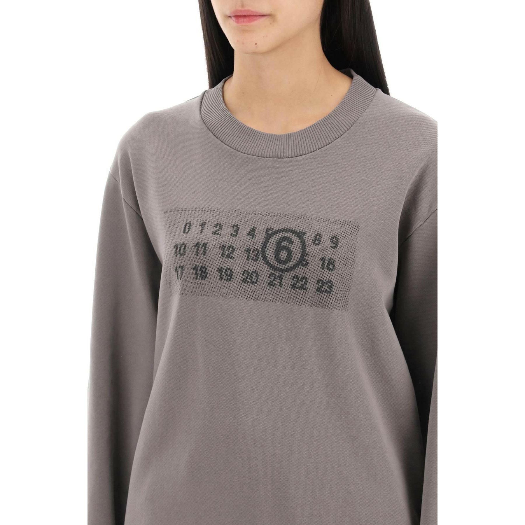 Sweatshirt With Numeric Logo Print MM6 MAISON MARGIELA JOHN JULIA.