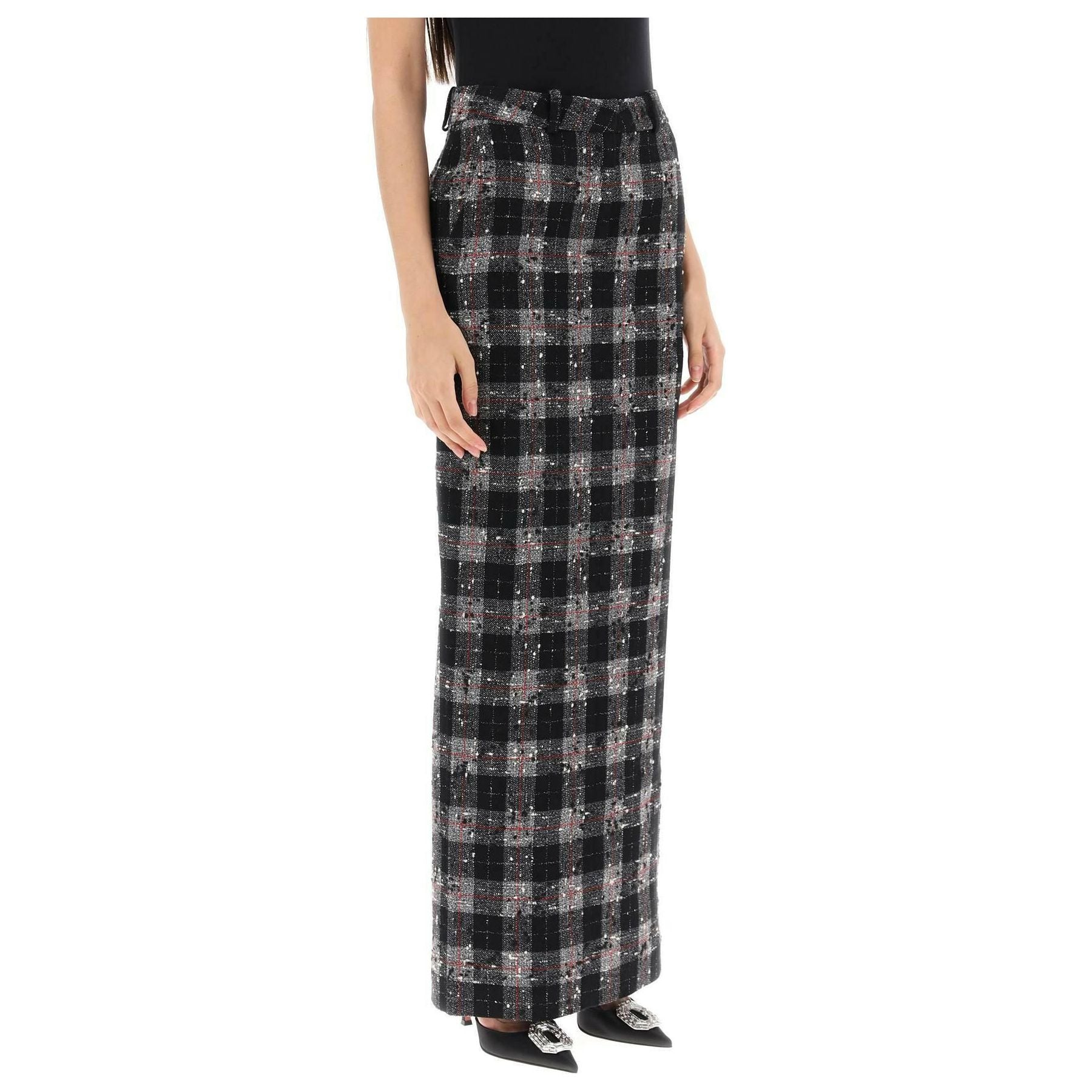 Maxi Skirt In Boucle' Fabric With Check Motif ALESSANDRA RICH JOHN JULIA.
