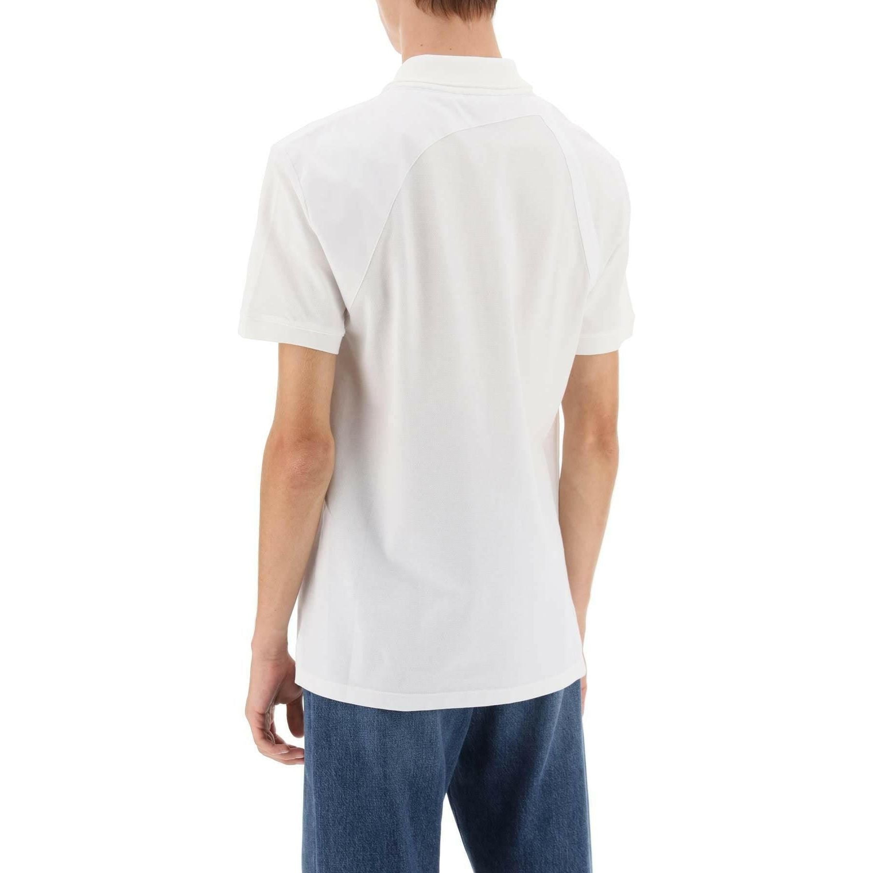 Harness Polo Shirt In Piqué With Selvedge Logo ALEXANDER MCQUEEN JOHN JULIA.