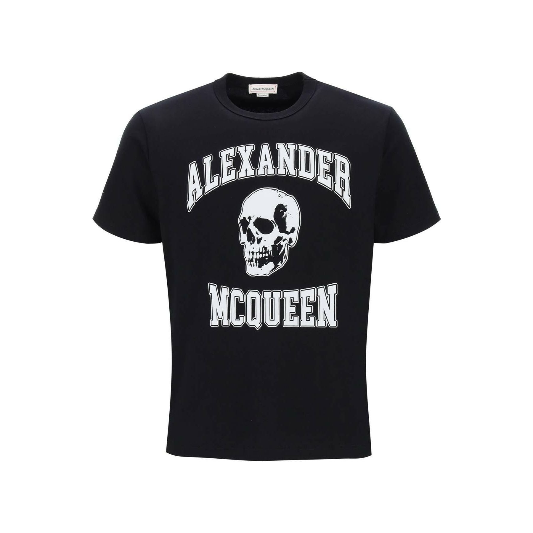 T-Shirt With Varsity Logo And Skull Print ALEXANDER MCQUEEN JOHN JULIA.