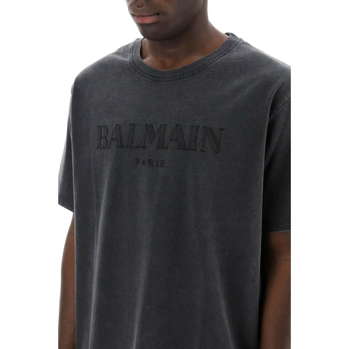 BALMAIN - Gray Vintage Organic Cotton T-Shirt - JOHN JULIA