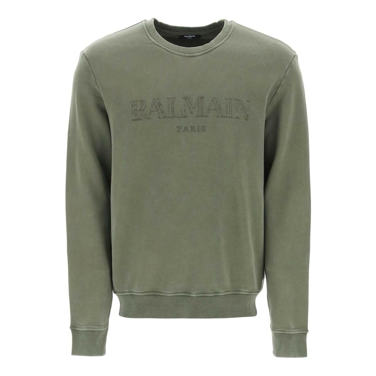 BALMAIN - Green Vintage Organic Cotton Crewneck Sweater - JOHN JULIA