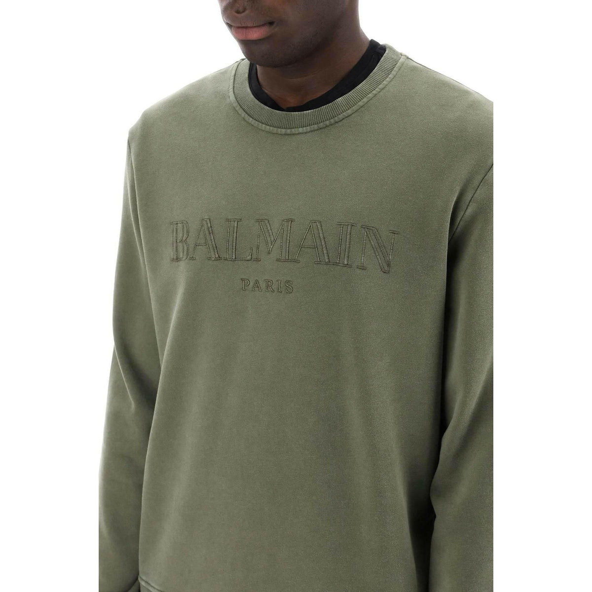 BALMAIN - Green Vintage Organic Cotton Crewneck Sweater - JOHN JULIA