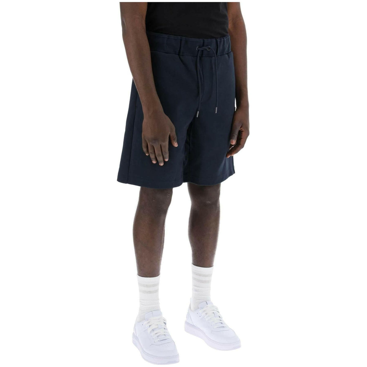 BOSS - Dark Blue Cotton-Blend Sport Shorts - JOHN JULIA
