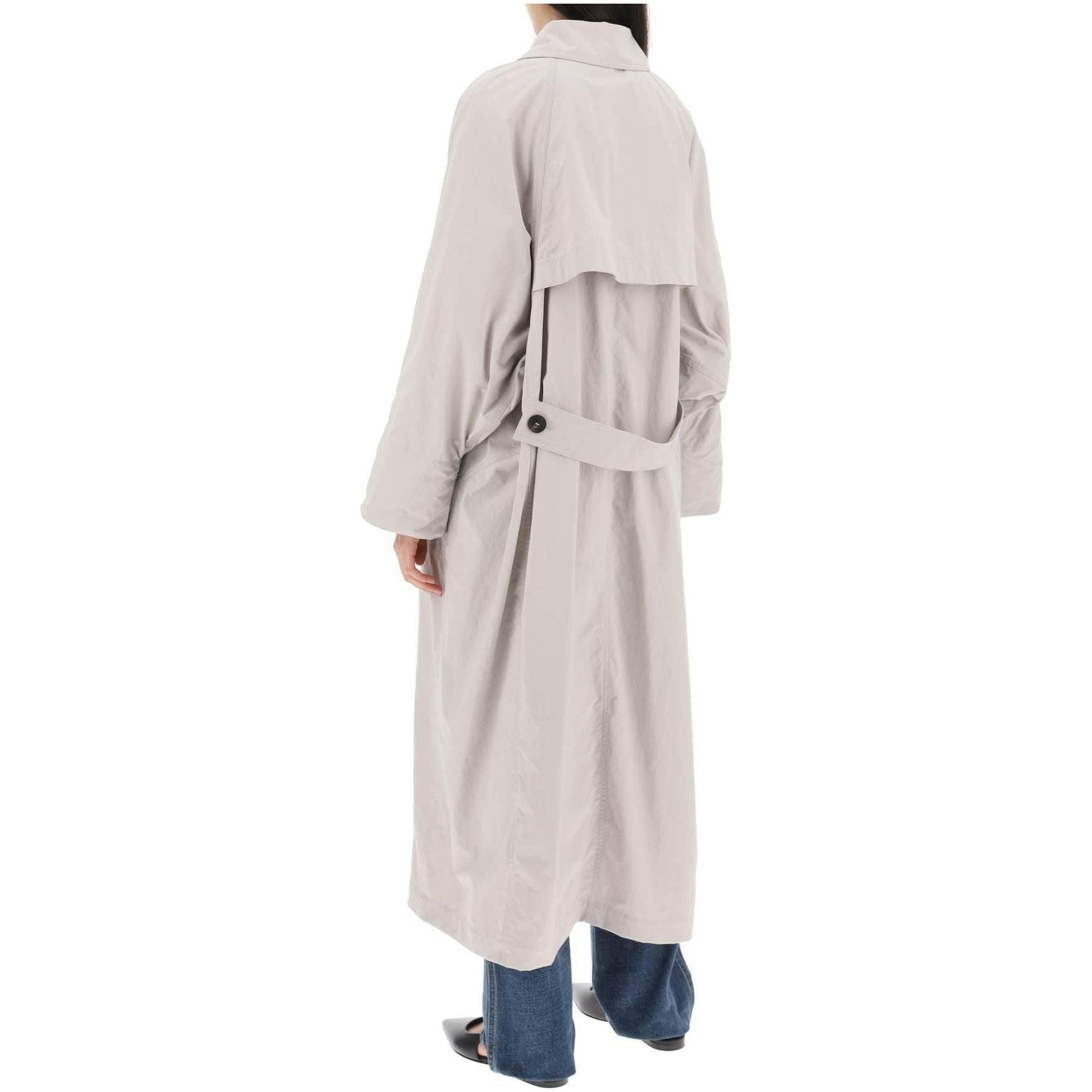 Double-Breasted Trench Coat With Shiny Cuff Details BRUNELLO CUCINELLI JOHN JULIA.