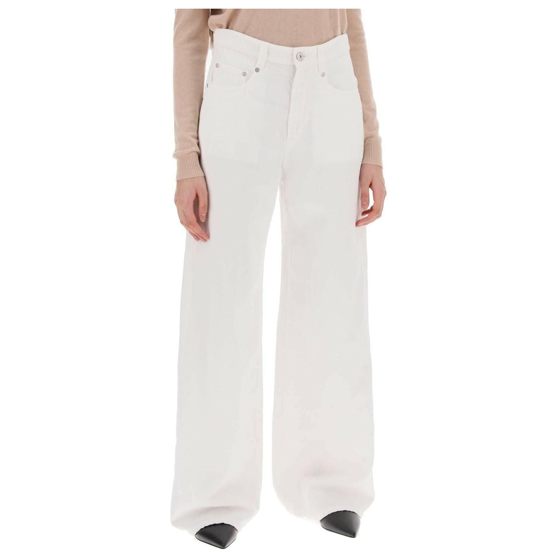 white Garment-Dyed Cotton and Linen Relaxed Trousers BRUNELLO CUCINELLI JOHN JULIA.