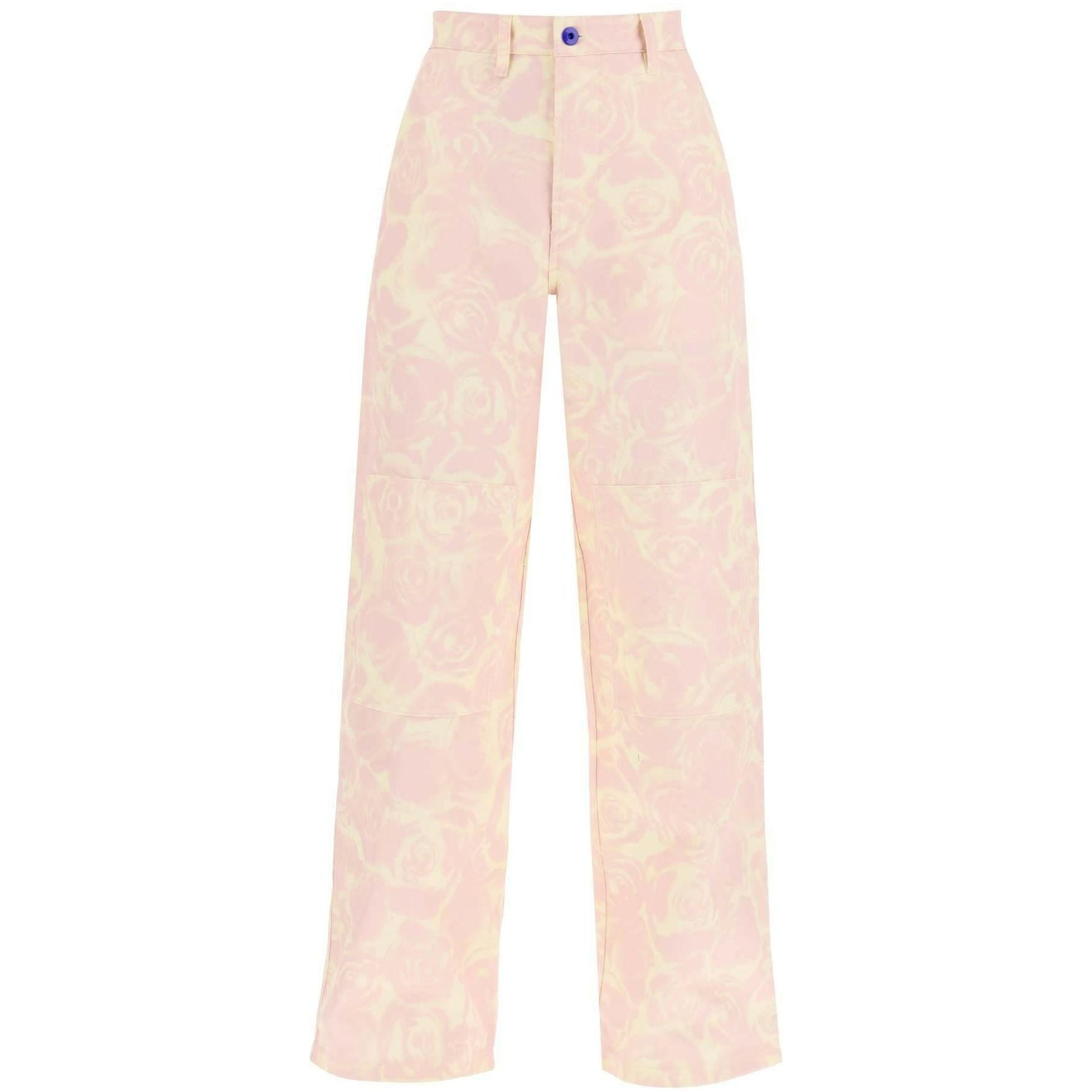 Floral Cotton Workwear Style Pants BURBERRY JOHN JULIA.