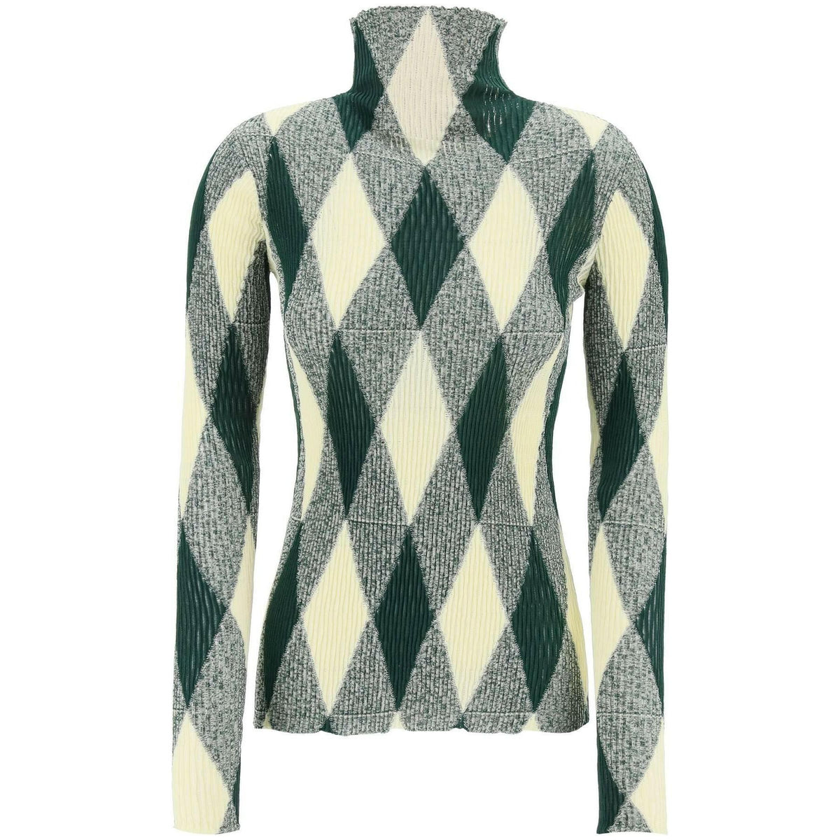 BURBERRY - High Neck Pullover With Diamond Pattern - JOHN JULIA