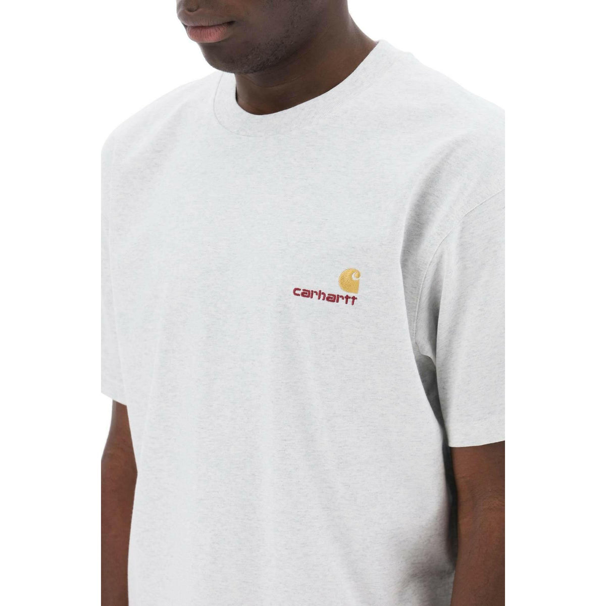 CARHARTT WIP - Ash Gray American Script Organic Cotton T-Shirt - JOHN JULIA