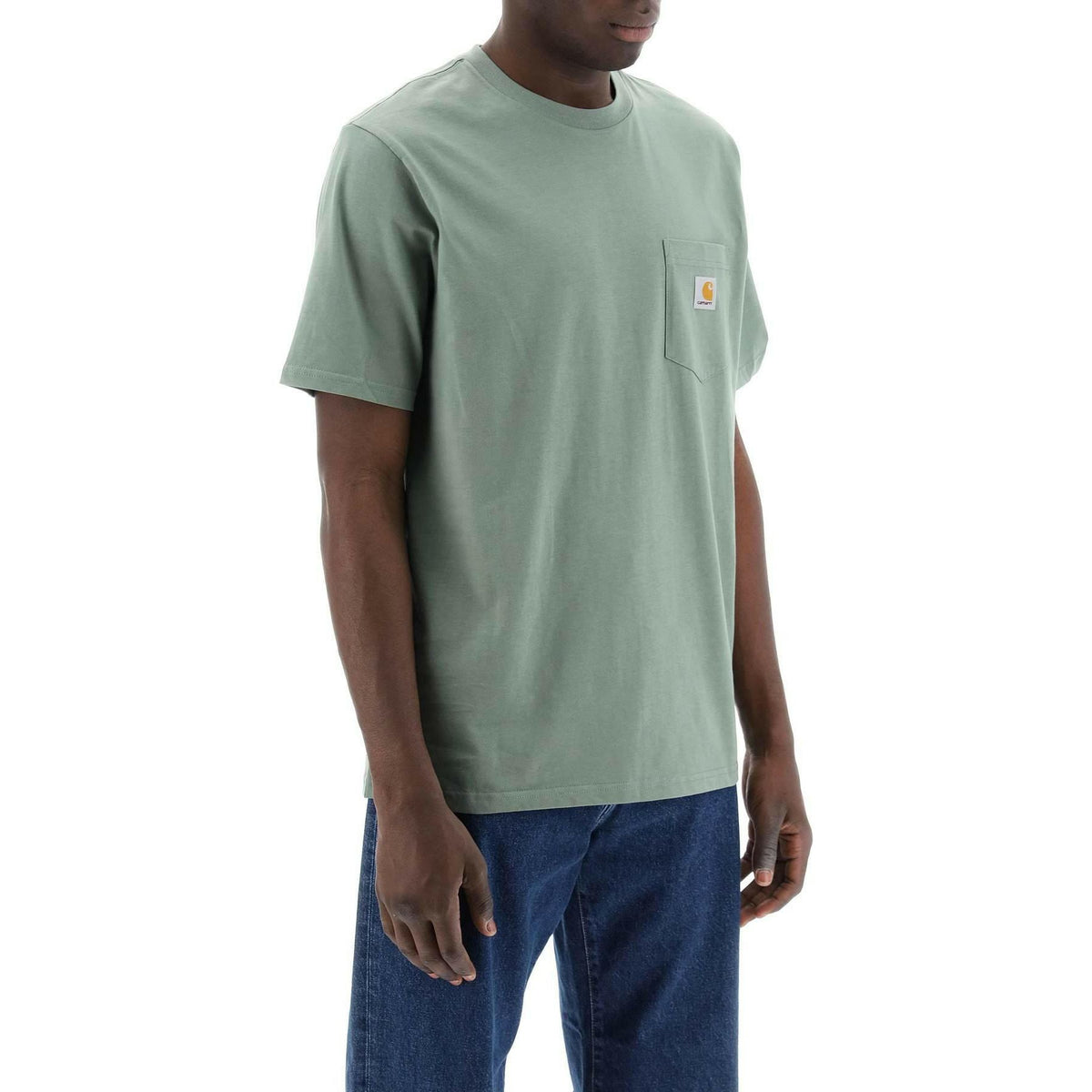 CARHARTT WIP - Park Green Cotton T-Shirt with Chest Pocket - JOHN JULIA