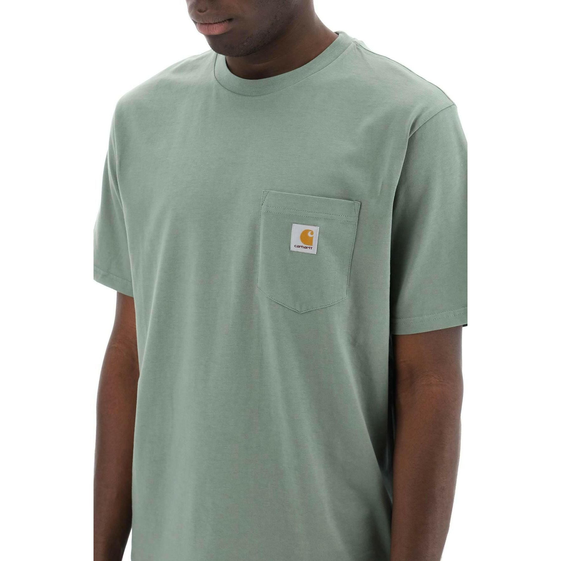 Park Green Cotton T-Shirt with Chest Pocket CARHARTT WIP JOHN JULIA.