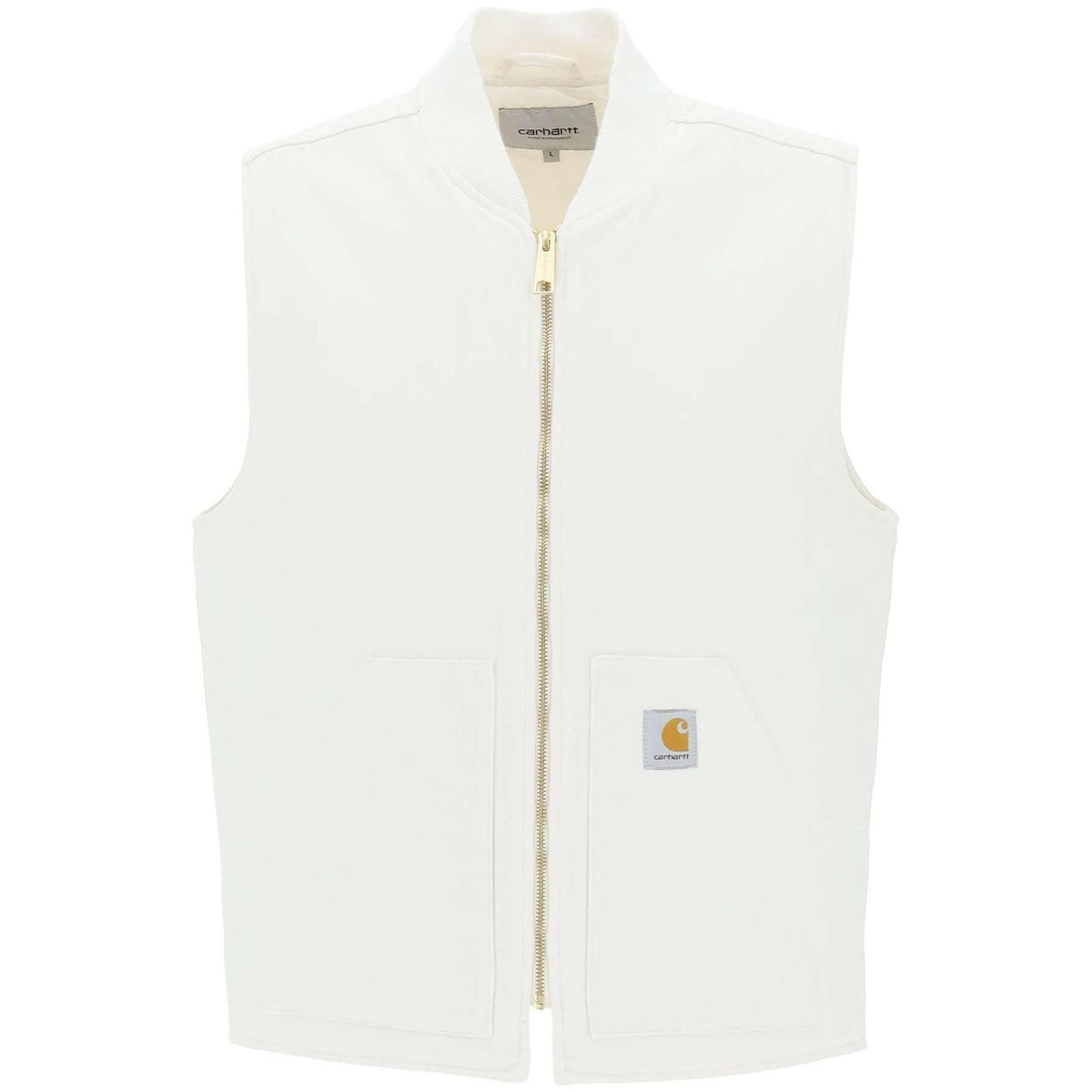 Carhartt WIP White Classic Organic Cotton Zip-Up Vest - JOHN JULIA