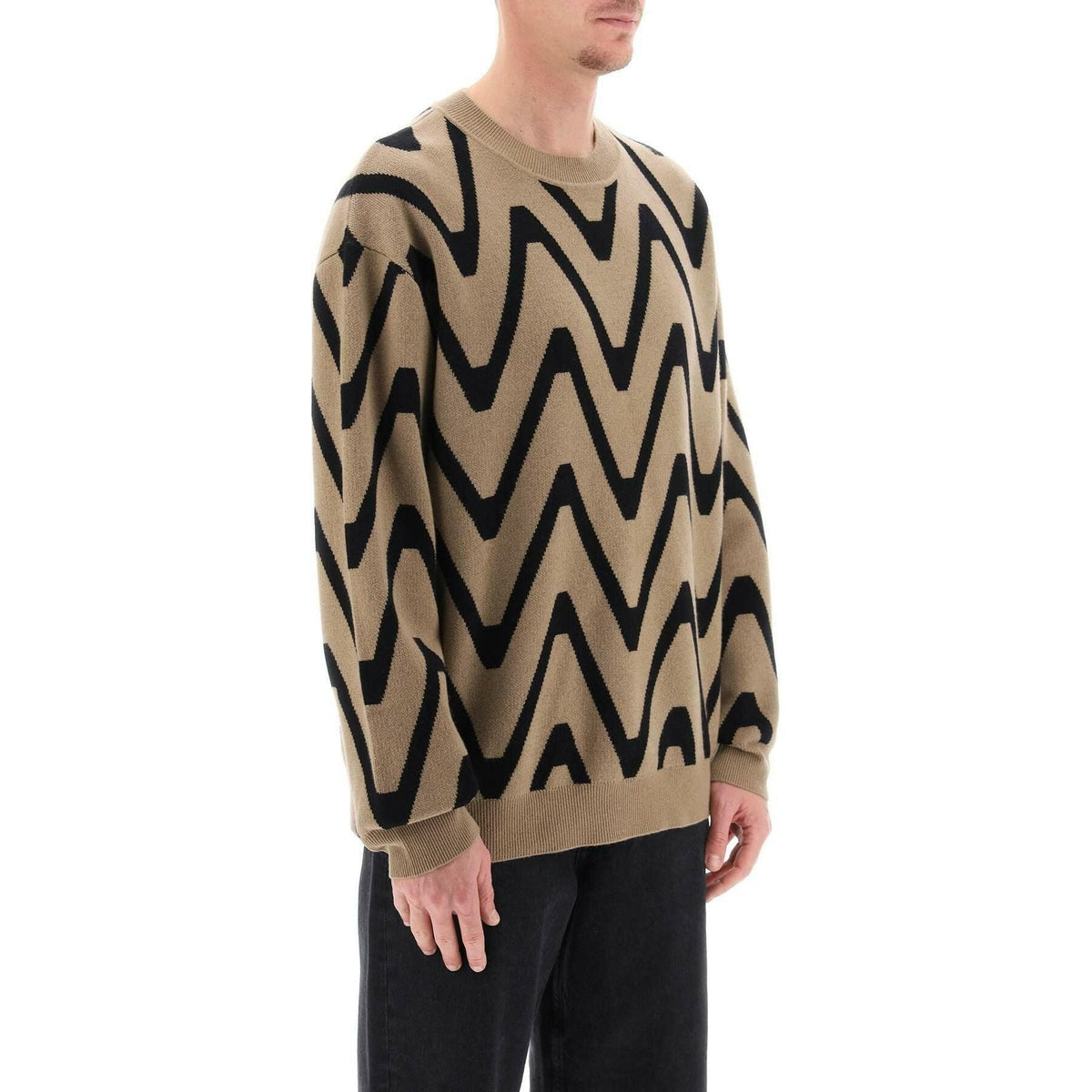 CLOSED - Geometric Jacquad Sweater - JOHN JULIA