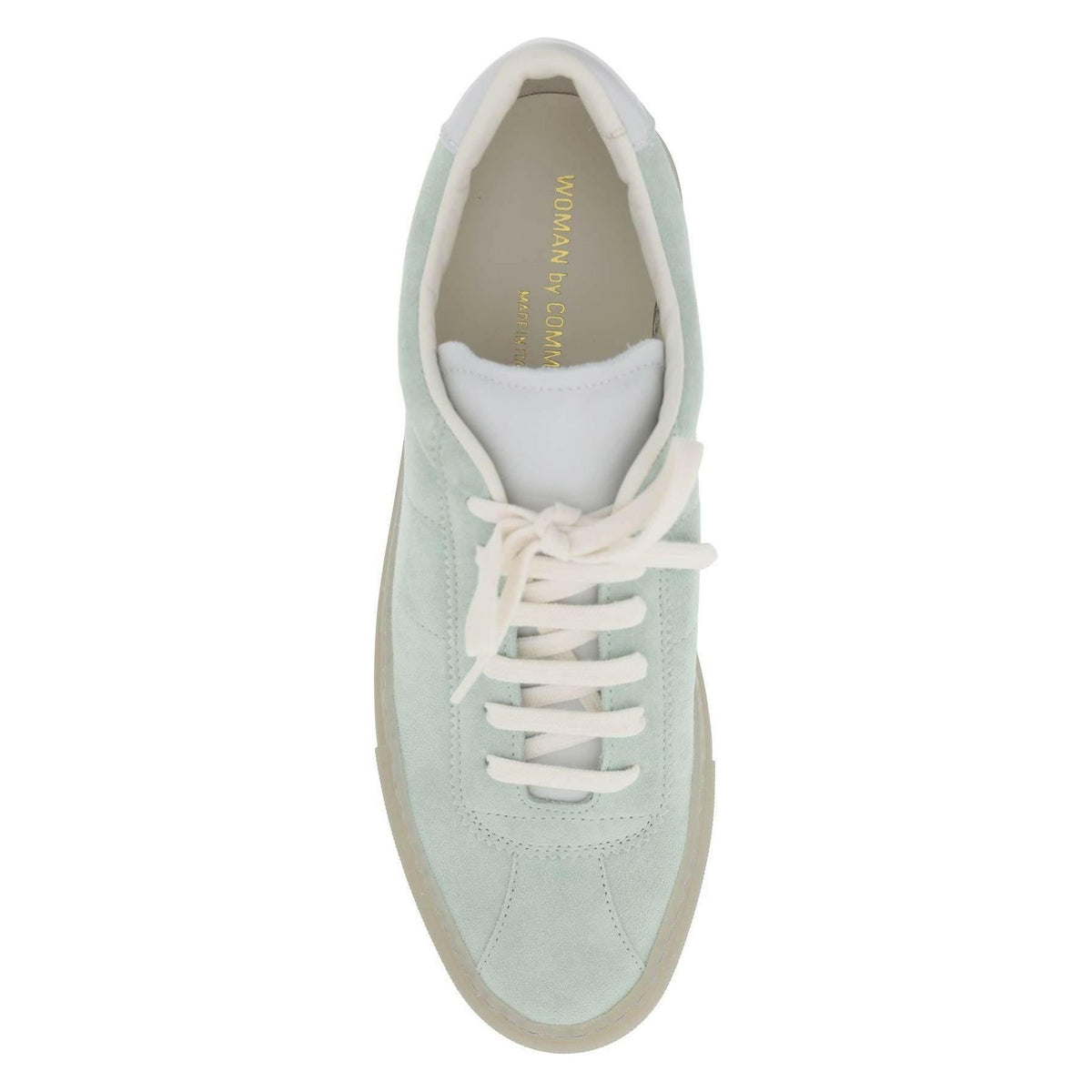 Mint Green Suede Leather Sneakers COMMON PROJECTS JOHN JULIA.