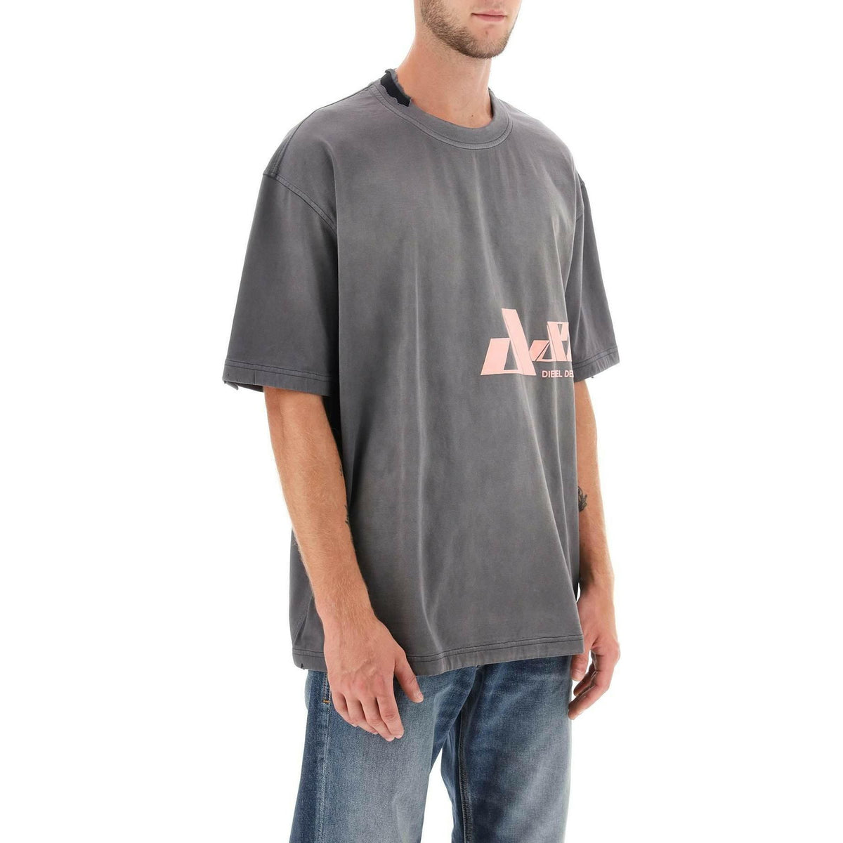 DIESEL - T Washrat' T-Shirt With Flocked Logo - JOHN JULIA