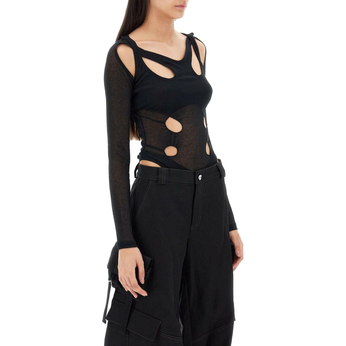 DION LEE - Long Sleeved Bodysuit With Cut Outs - JOHN JULIA