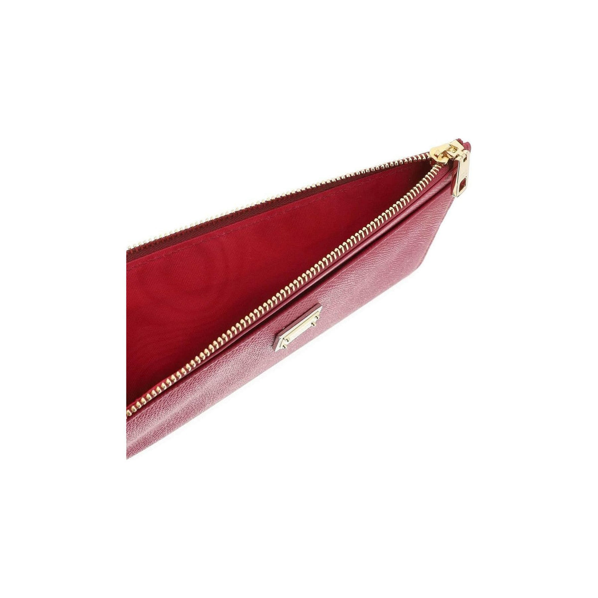 Bright Pink Dauphine Leather Zippered Cardholder Pouch DOLCE & GABBANA JOHN JULIA.