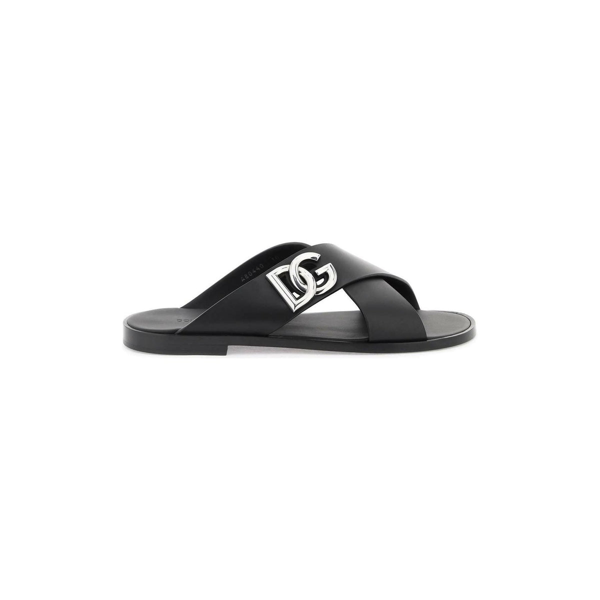 DOLCE & GABBANA - Leather Sandals With DG Logo - JOHN JULIA