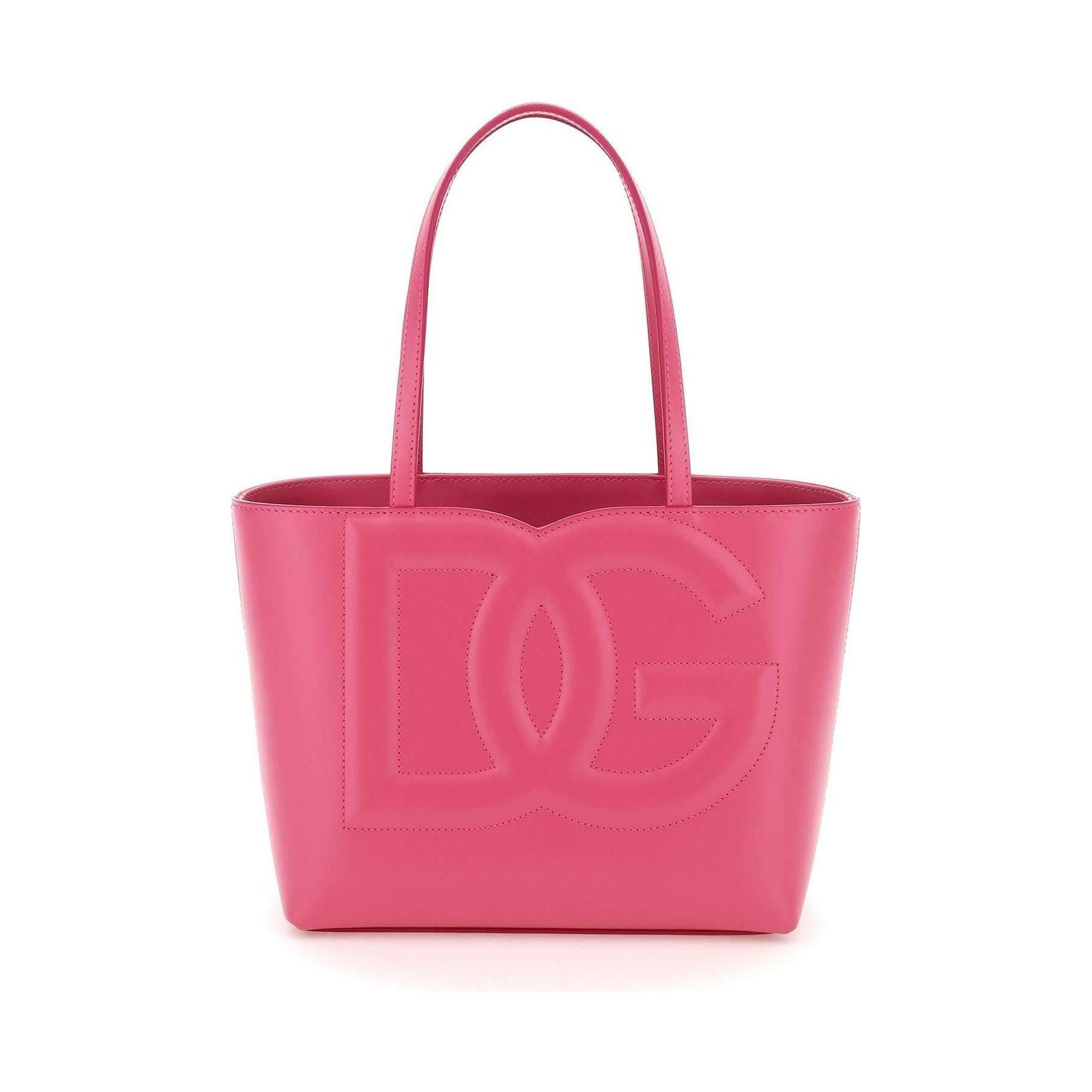 Lilac Small DG Logo Calfskin Shopper Bag DOLCE & GABBANA JOHN JULIA.