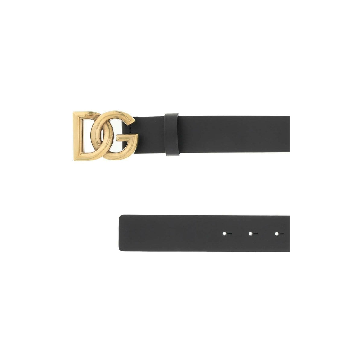 DOLCE & GABBANA - Lux Leather Belt With Crossed DG Logo - JOHN JULIA